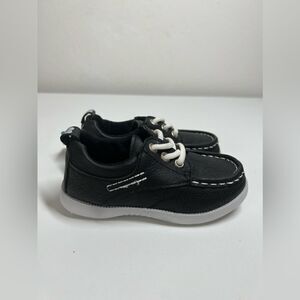 Stepping Stones | Navy Boat Shoe - Boys Black White Size 8